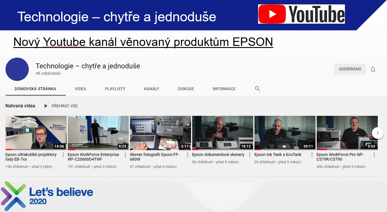youtube kanál Epson
